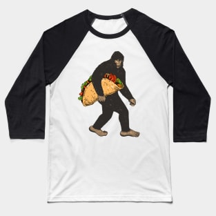 Funny Bigfoot Carrying Taco Baseball T-Shirt